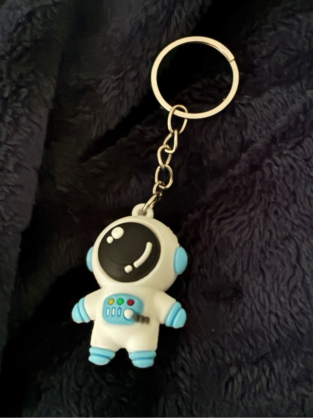 White & Light Blue Astronaut Keychain